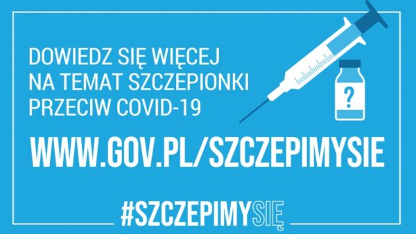 Plakat rządowej akcji #szczepimysię