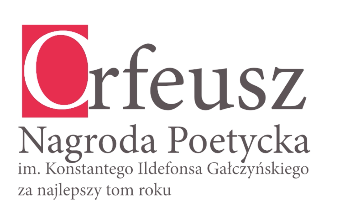 Napis "Orfeusz – Nagroda Poetycka im. Konstantego Ildefonsa Gałczyńskiego na najlepszy tom roku