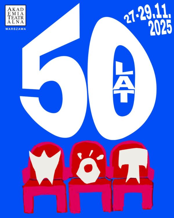 Niebieska grafika z tekstem "50 lat WOT. 27-29.11.2025"